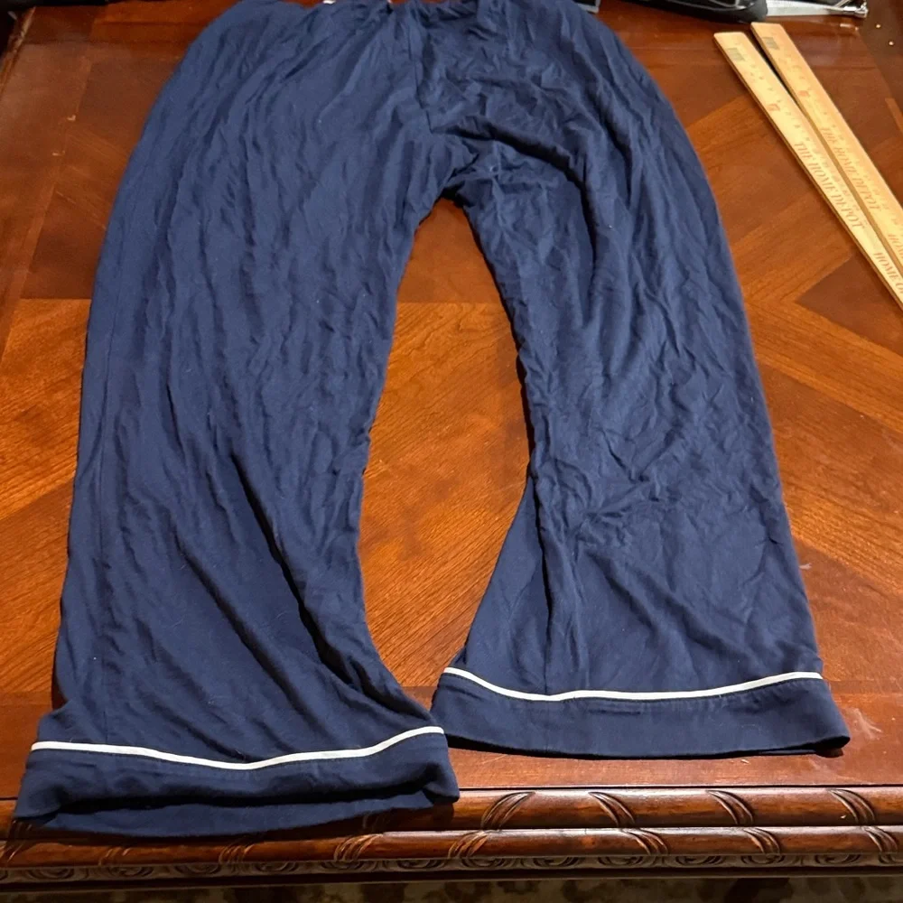 J. Crew Navy Lounge Pants with White Detail pajamas M - Picture 11 of 11